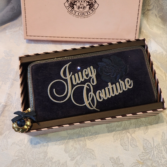 Juicy Couture Handbags - Brand New Vintage Blue Velor Juicy Couture Full Size Wallet!